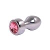 Silver Butt Plug with Pink Diamond